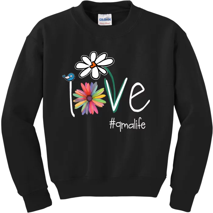 Love Qma Life Art Flower Color Kids Sweatshirt