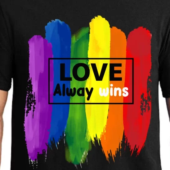 Lgbt Quote Love Always Wins Pride Month Gift Pajama Set