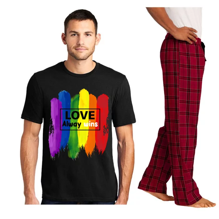 Lgbt Quote Love Always Wins Pride Month Gift Pajama Set