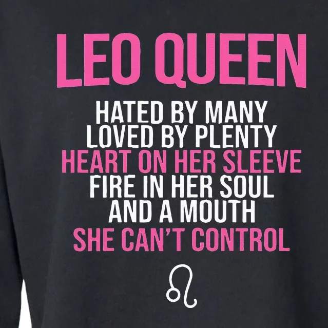 Leo Queen Mouth Can't Control August Leo Zodiac Cropped Pullover Crew