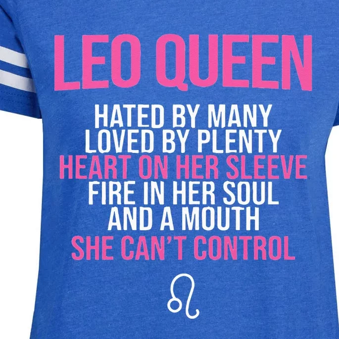 Leo Queen Mouth Can't Control August Leo Zodiac Enza Ladies Jersey Football T-Shirt