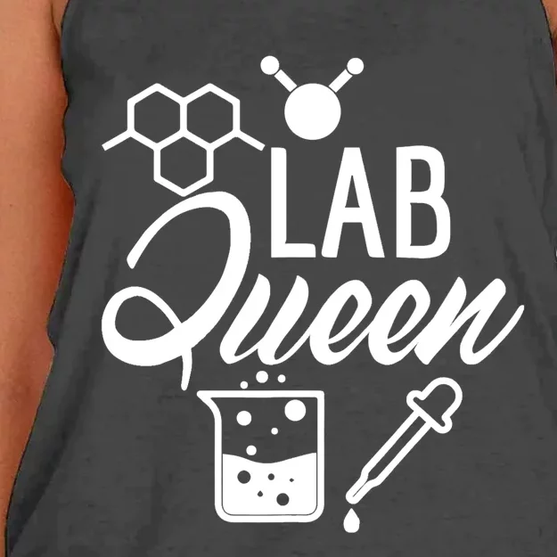 Lab Queen Shirt Laboratory Science Female Scientist Gift TShirt Women's Knotted Racerback Tank