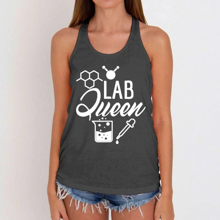 Lab Queen Shirt Laboratory Science Female Scientist Gift TShirt Women's Knotted Racerback Tank