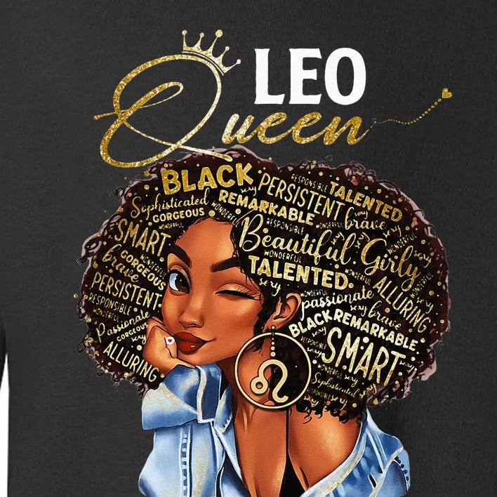 Leo Queen Sweet As Candy Birthday Gift For Black Women Toddler Sweatshirt