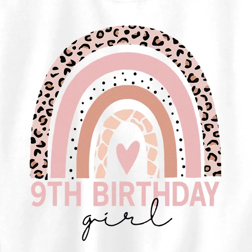 Leopard Rainbow 9th Birthday Gifts 9 Year Old Kids Sweatshirt