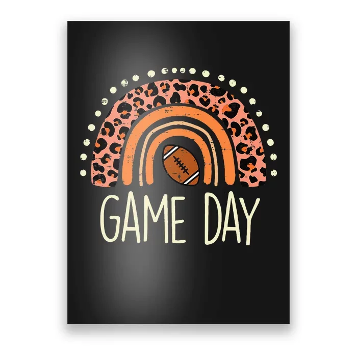 Leopard Rainbow American Football Game Day Sport Women Poster