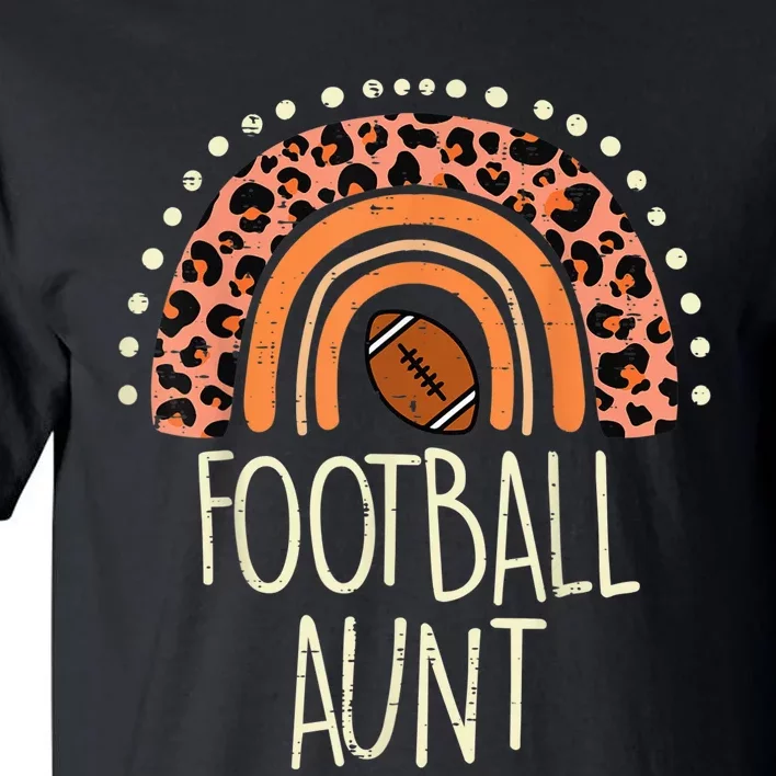 Leopard Rainbow American Football Aunt Family Aunty Auntie Tall T-Shirt