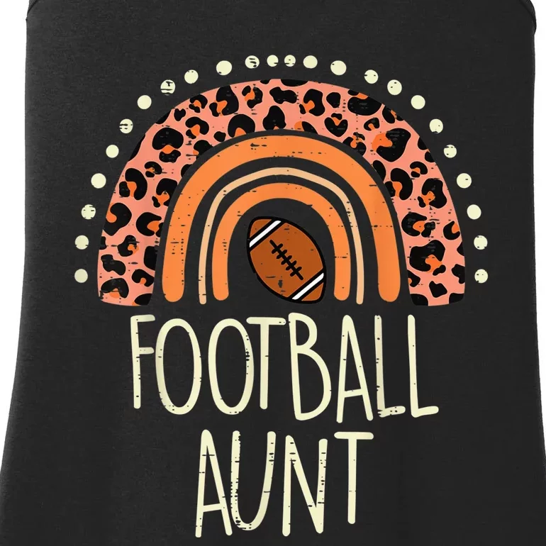 Leopard Rainbow American Football Aunt Family Aunty Auntie Ladies Essential Tank