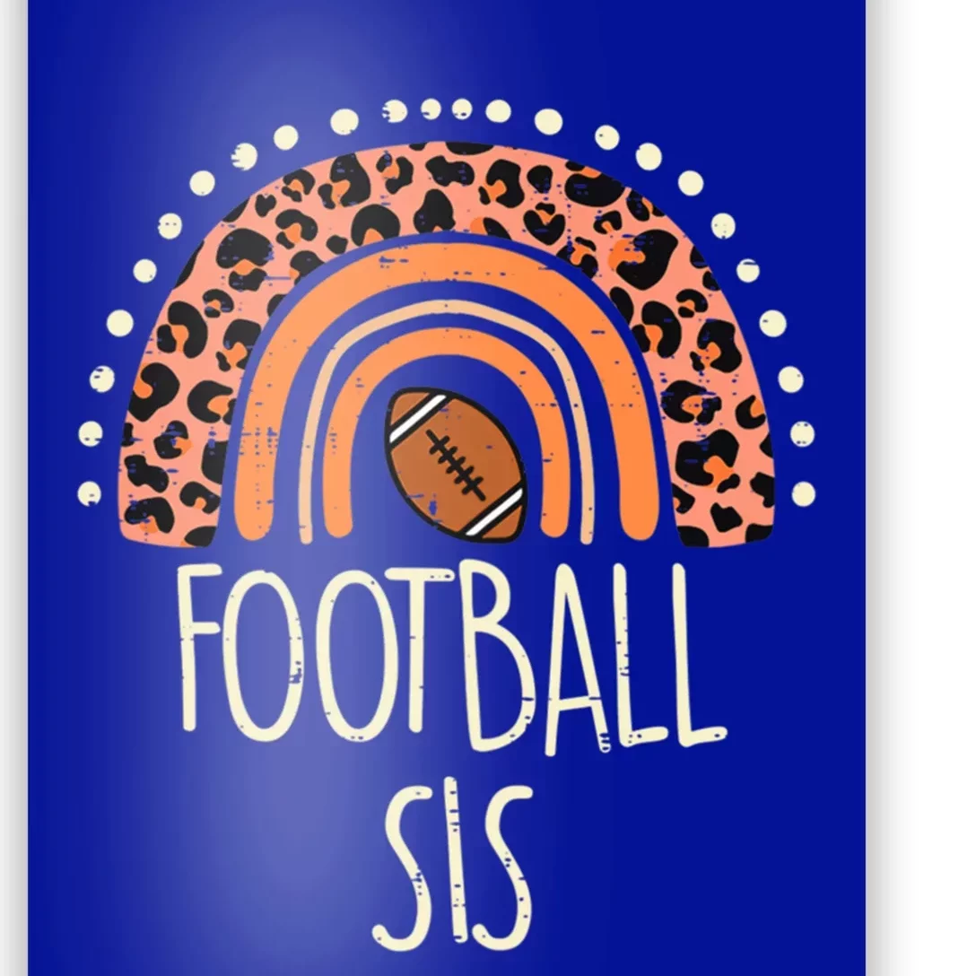 Leopard Rainbow American Football Sis Family Matching Gift Poster