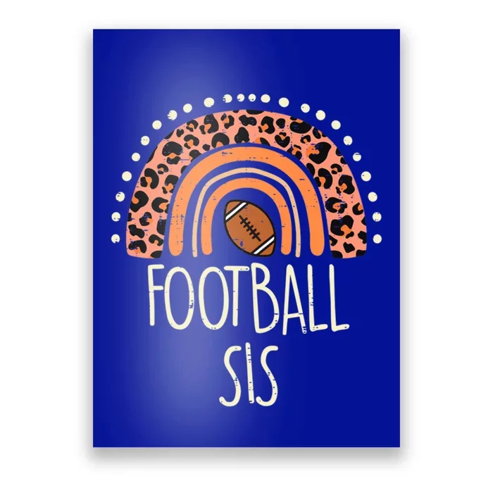 Leopard Rainbow American Football Sis Family Matching Gift Poster