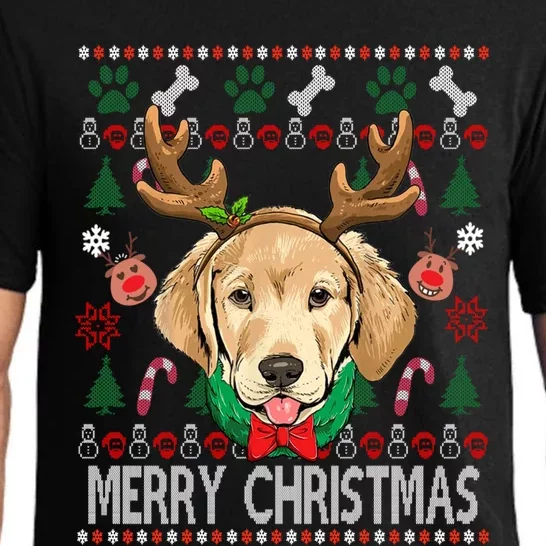 Labrador Retriever Antlers Christmas Xmas Gift For Girls Funny Gift Pajama Set