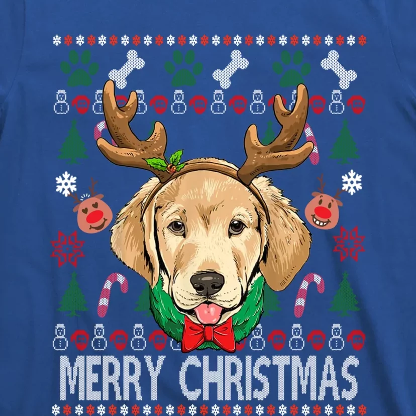 Labrador Retriever Antlers Christmas Xmas Gift For Girls Funny Gift T-Shirt