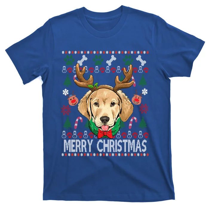 Labrador Retriever Antlers Christmas Xmas Gift For Girls Funny Gift T-Shirt