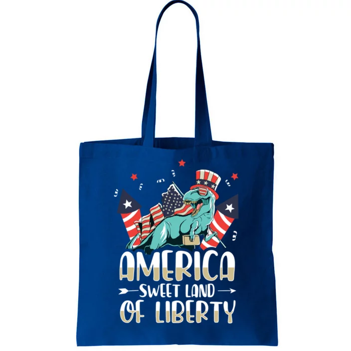 Libertysaurus Rex America Sweet Land Of Liberty 4th Of July Cute Gift Tote Bag