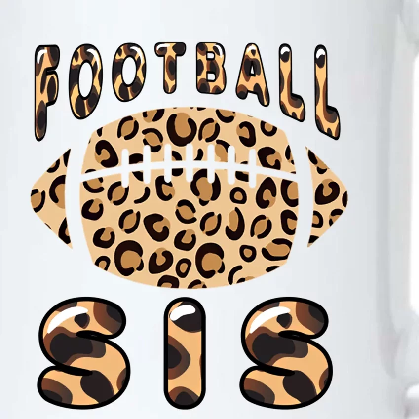 Leopard Rainbow American Football Sis Family Football Day Gift Black Color Changing Mug