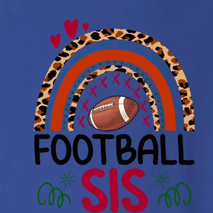 Leopard Rainbow American Football Sis Family Matching Sister Gift Toddler Long Sleeve Shirt