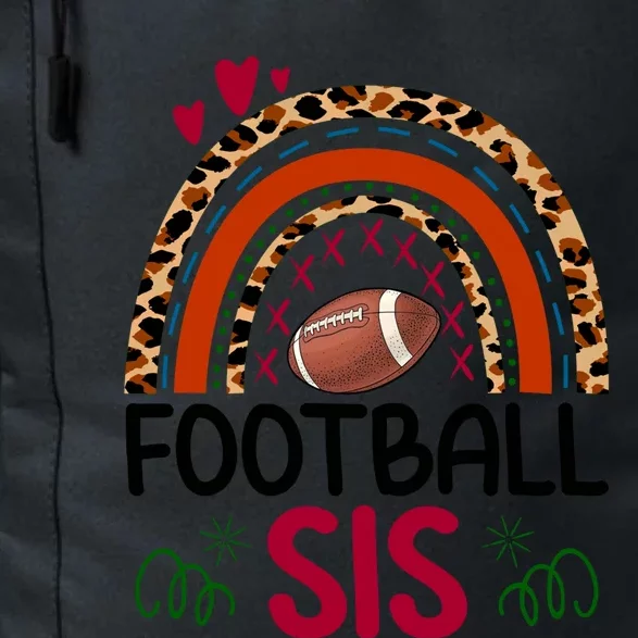 Leopard Rainbow American Football Sis Family Matching Sister Gift Daily Commute Backpack