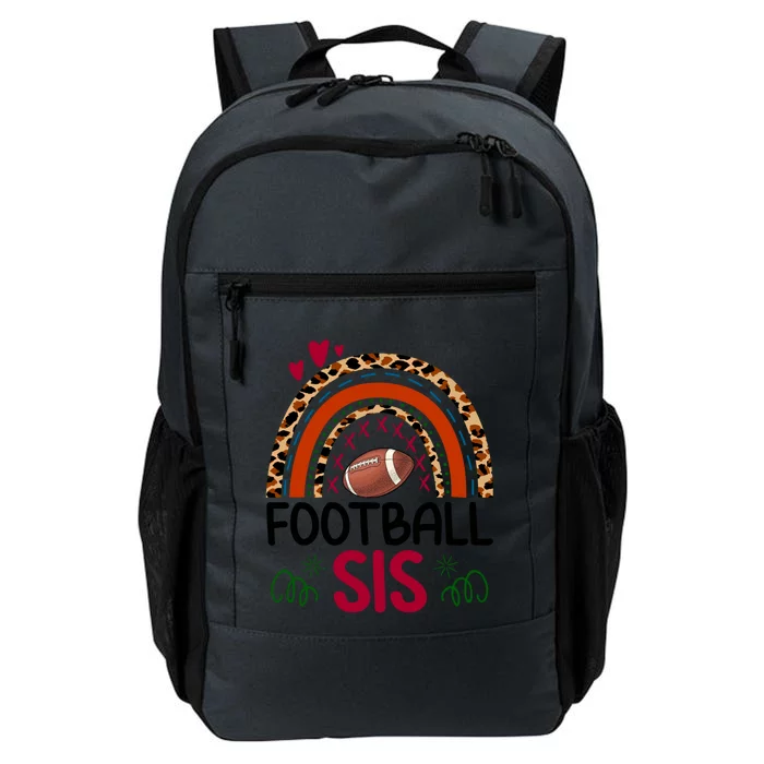 Leopard Rainbow American Football Sis Family Matching Sister Gift Daily Commute Backpack