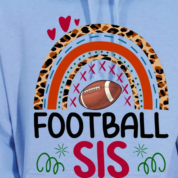 Leopard Rainbow American Football Sis Family Matching Sister Gift Unisex Surf Hoodie