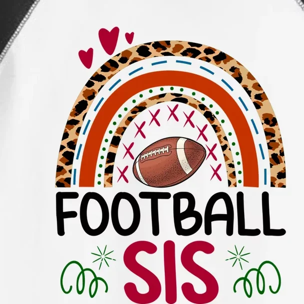 Leopard Rainbow American Football Sis Family Matching Sister Gift Toddler Fine Jersey T-Shirt