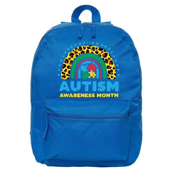 Leopard Rainbow Autism Awareness Month Teacher Gift 16 in Basic Backpack