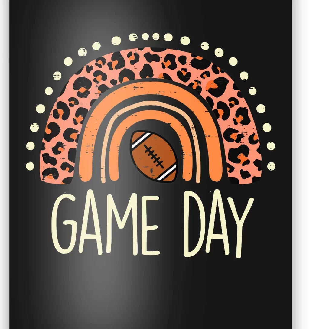 Leopard Rainbow American Football Game Day Sport Wo Girls Poster