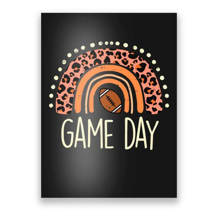 Leopard Rainbow American Football Game Day Sport Wo Girls Poster