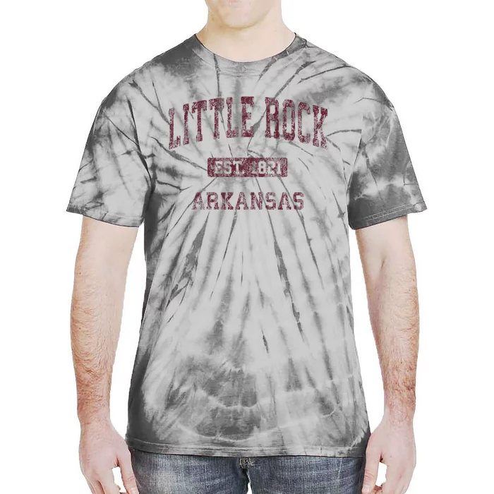 Little Rock Arkansas Ar Vintage Athletic Sports Design Tie-Dye T-Shirt