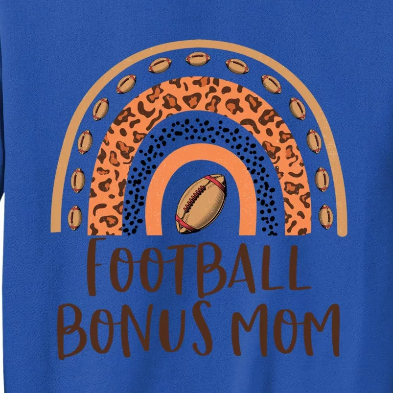 Leopard Rainbow American Football Bonus Mom Game Day Vibes Gift Sweatshirt