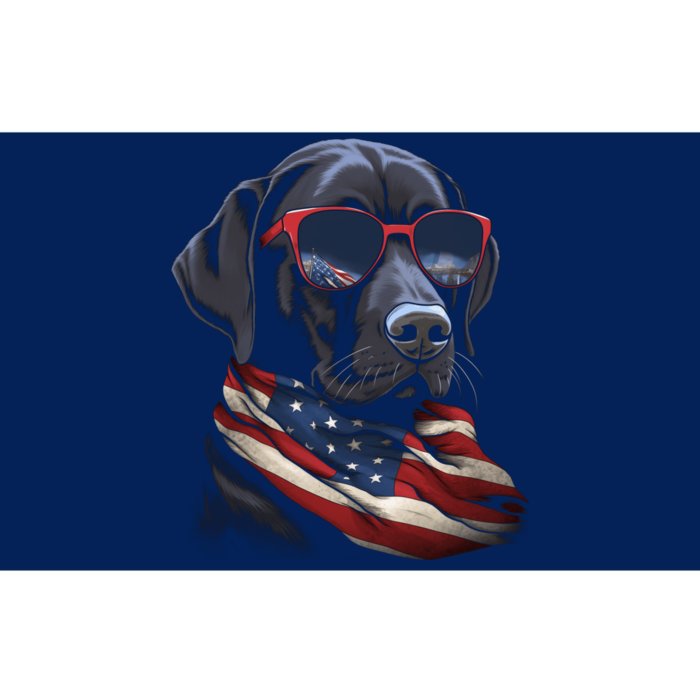 Labrador Retriever American Flag USA Tee 4th July Gifts Bumper Sticker