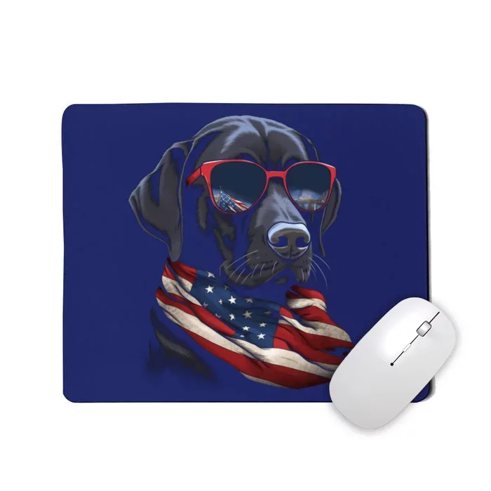 Labrador Retriever American Flag USA Tee 4th July Gifts Mousepad