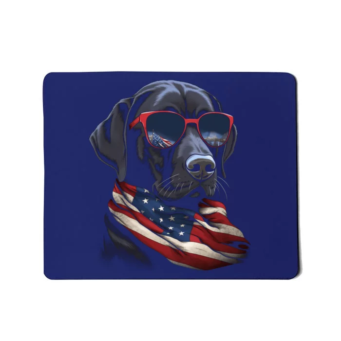 Labrador Retriever American Flag USA Tee 4th July Gifts Mousepad