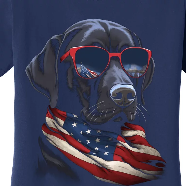 Labrador Retriever American Flag USA Tee 4th July Gifts Women's T-Shirt