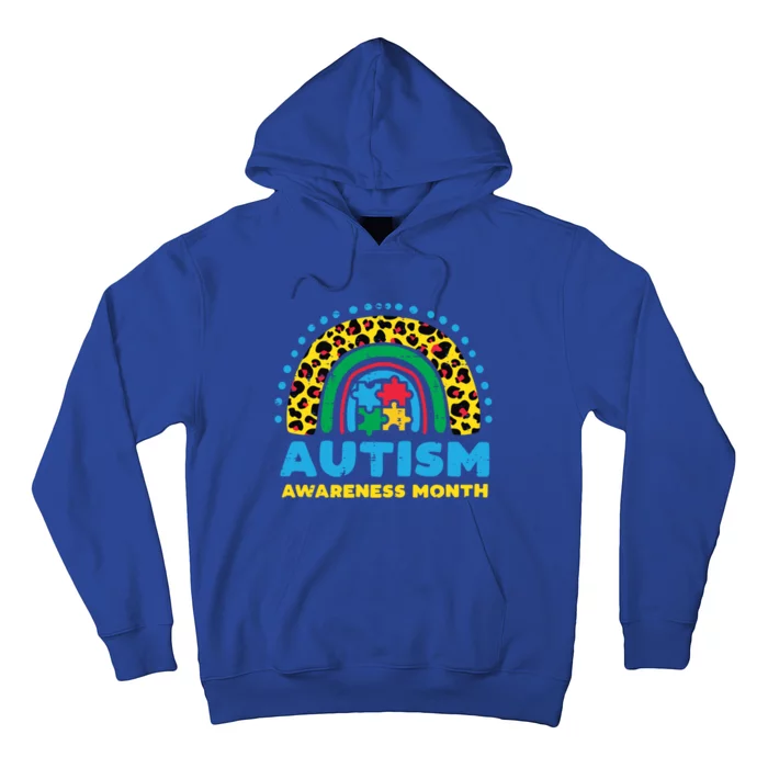 Leopard Rainbow Autism Awareness Month Teacher Gift Hoodie