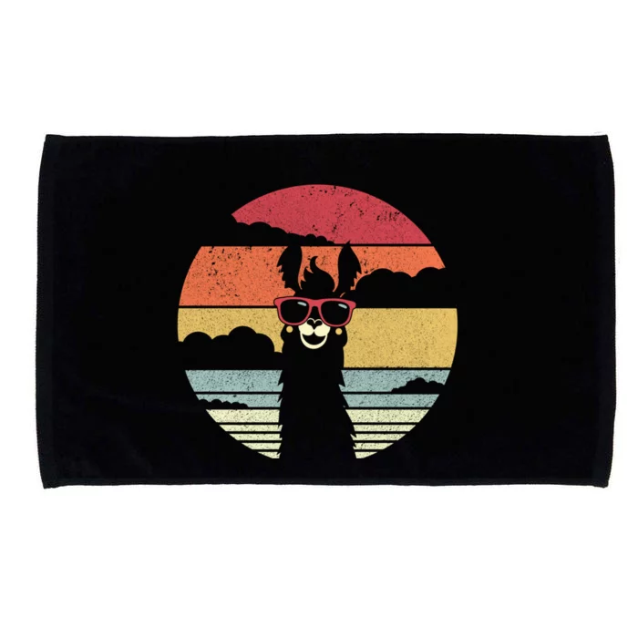 Llama Retro Alpaca Cool Gift Microfiber Hand Towel