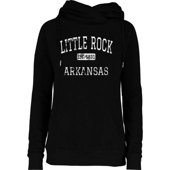 Little Rock Arkansas Ar Vintage Womens Funnel Neck Pullover Hood