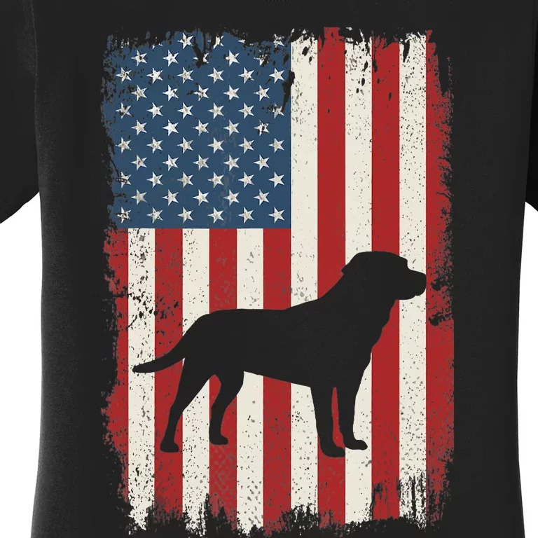 Labrador Retriever American Flag USA Dog Lovers Puppy US Women's T-Shirt