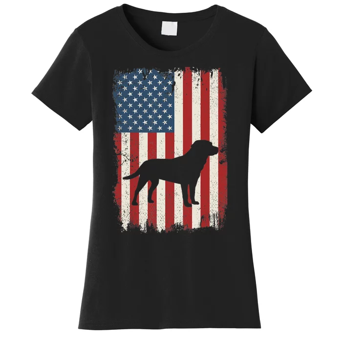 Labrador Retriever American Flag USA Dog Lovers Puppy US Women's T-Shirt