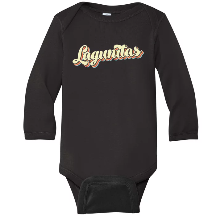 Lagunitas Retro Art Baseball Baby Long Sleeve Bodysuit