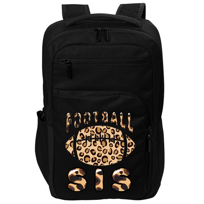 Leopard Rainbow American Football Sis Family Football Day Gift Impact Tech Backpack