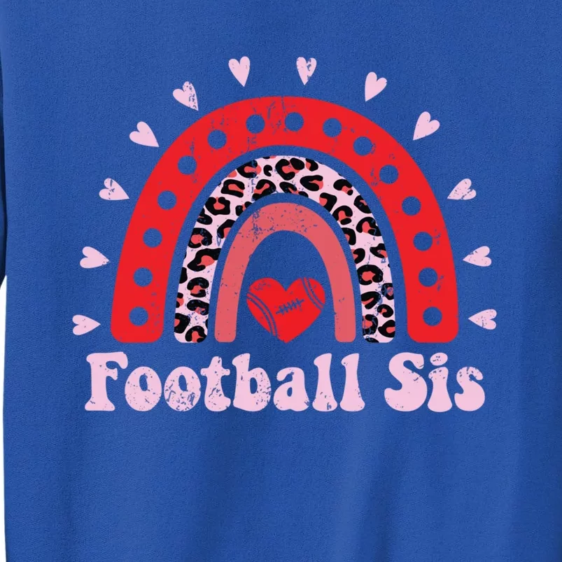 Leopard Rainbow American Football Sis Family Matching Sister Gift Sweatshirt