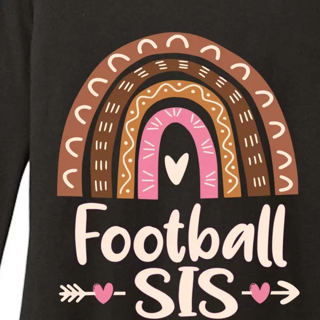 Leopard Rainbow American Football Sis Family Matching Sister Gift Womens CVC Long Sleeve Shirt