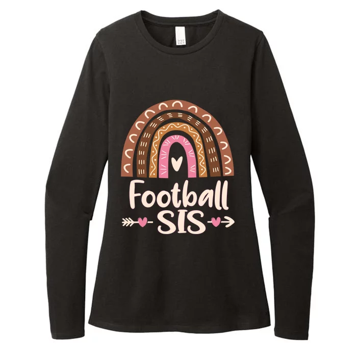 Leopard Rainbow American Football Sis Family Matching Sister Gift Womens CVC Long Sleeve Shirt