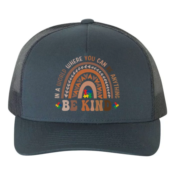 Leopard Rainbow Autism Gift Be Kind Melanin Black History Month Cool Gift Yupoong Adult 5-Panel Trucker Hat