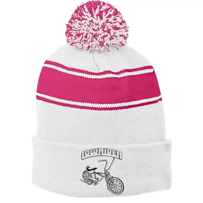 Low Rider Bicycle Chicano Cholo Lowrider Bike Stripe Pom Pom Beanie