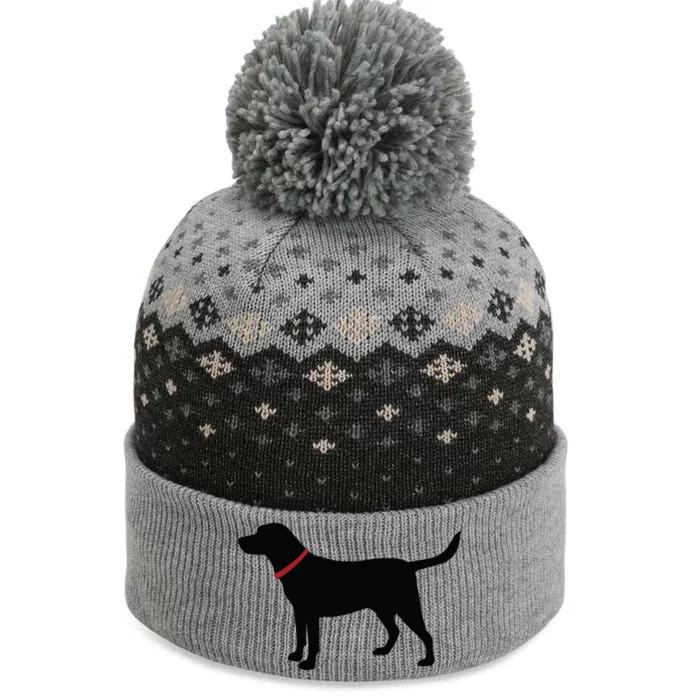 Labrador Retriever Black The Baniff Cuffed Pom Beanie