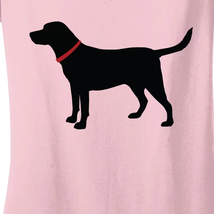 Labrador Retriever Black Women's V-Neck T-Shirt