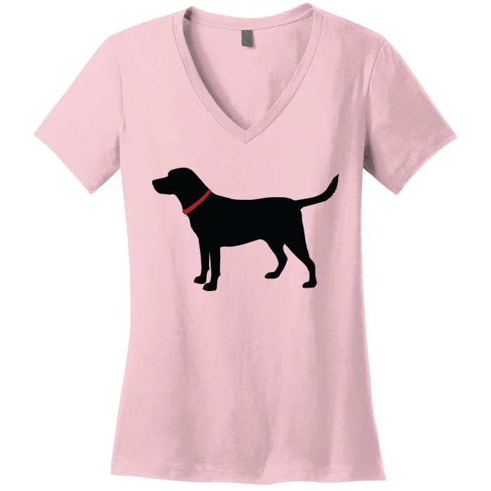 Labrador Retriever Black Women's V-Neck T-Shirt