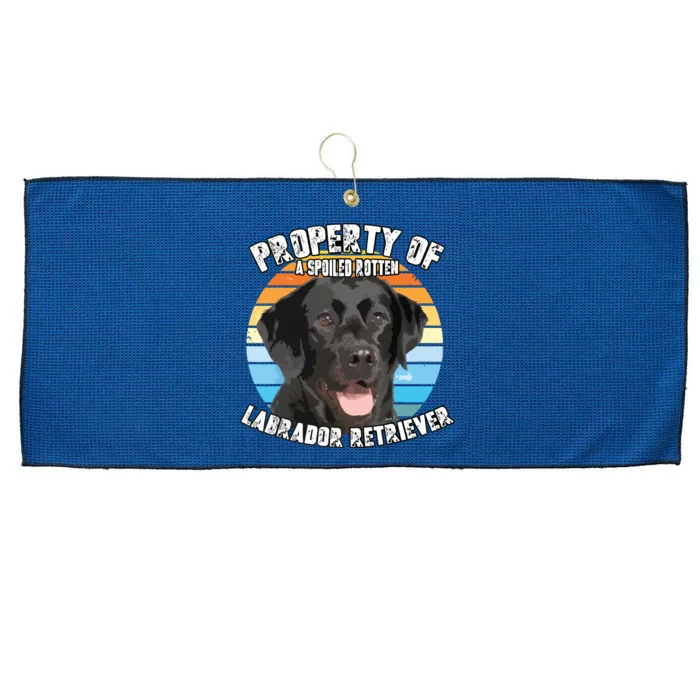 Labrador Retriever Black Owner Lover Retro Vintage Large Microfiber Waffle Golf Towel