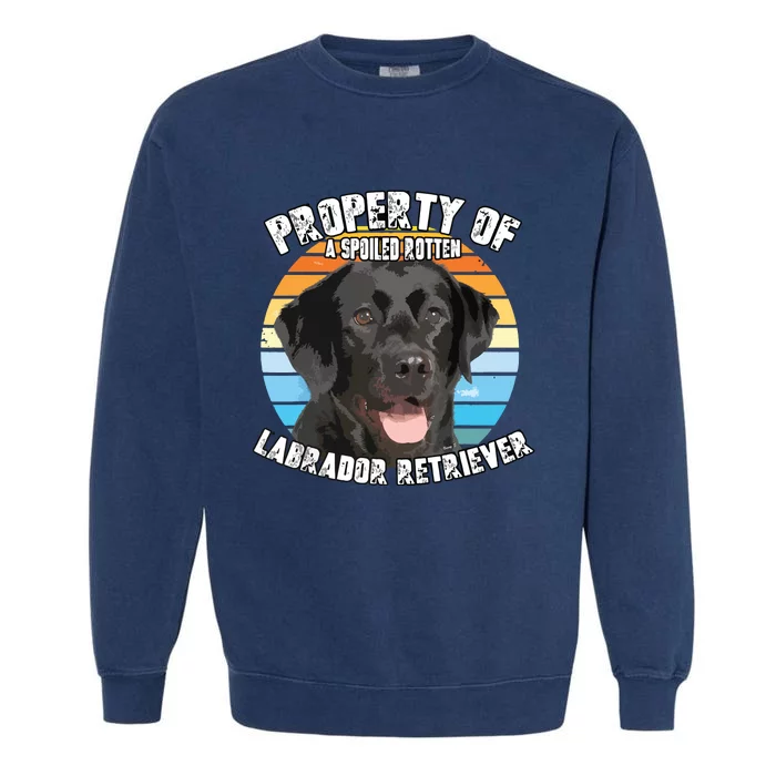 Labrador Retriever Black Owner Lover Retro Vintage Garment-Dyed Sweatshirt